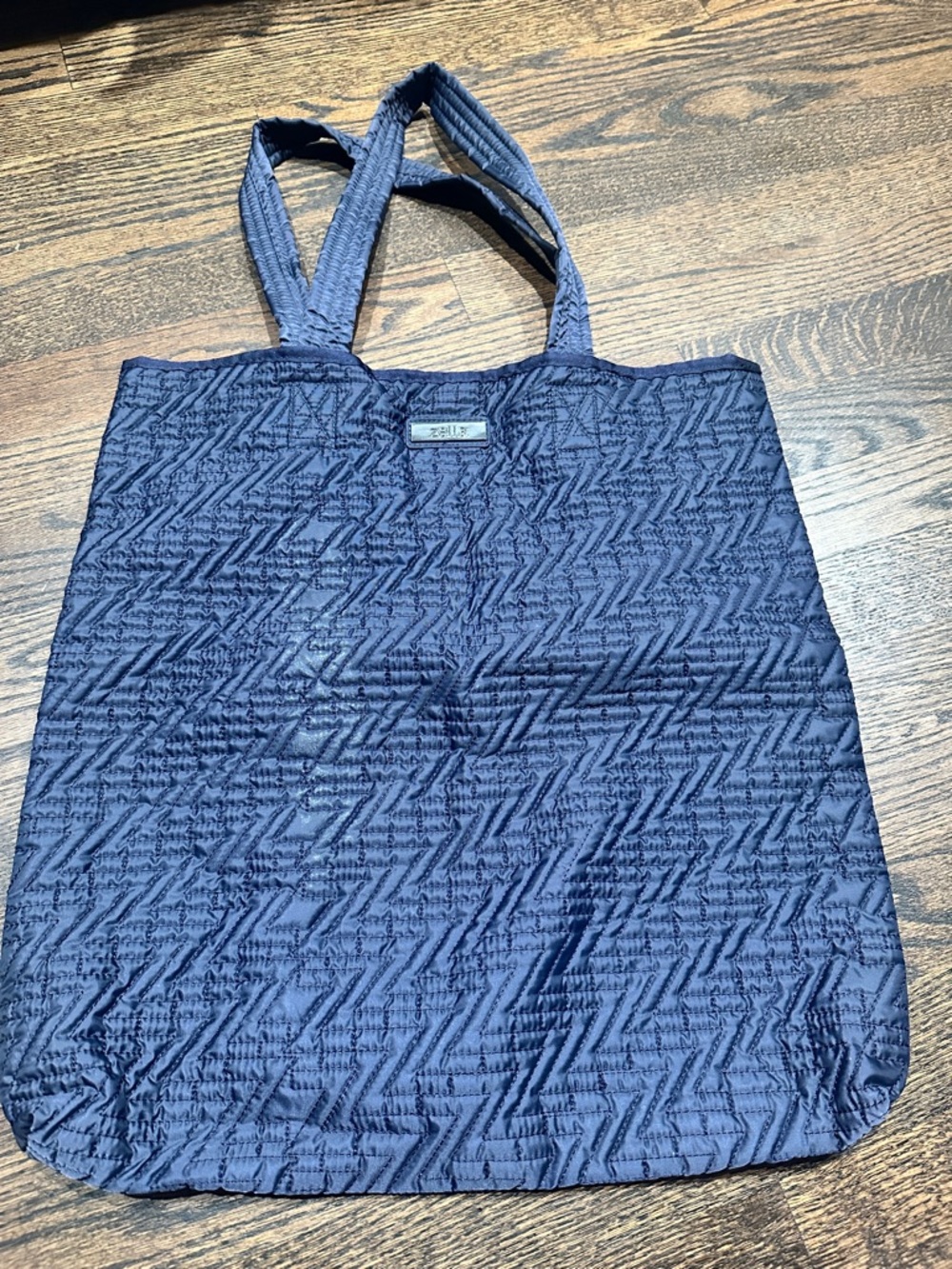 Zella Quilted Navy Duffel Tote